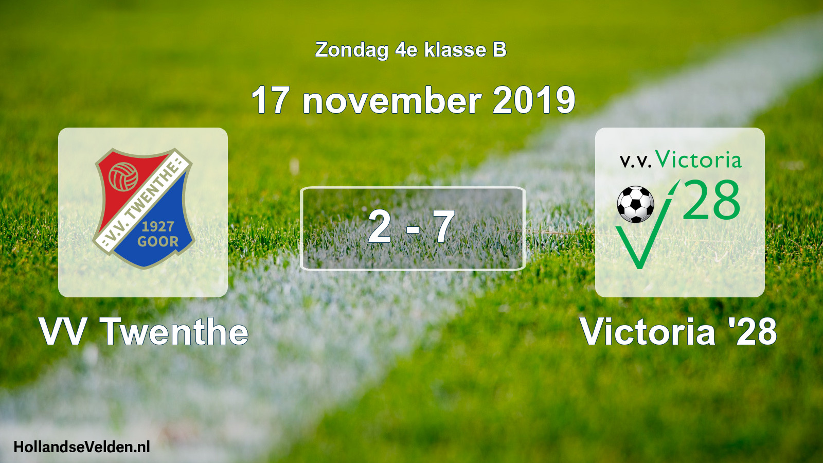 Total number of matches played: VV Twenthe - Victoria '28 2 - 7 (17 November 2019)