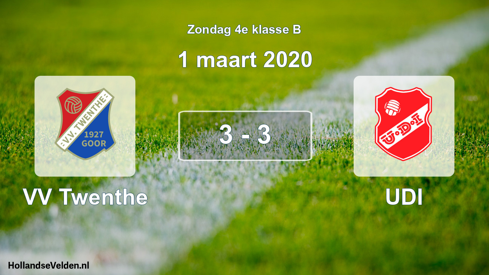 Total number of matches played: VV Twenthe - UDI 3 - 3 (1 March 2020)