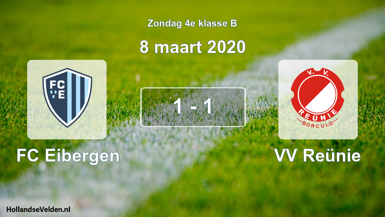 Total number of matches played: FC Eibergen - VV Reünie 1 - 1 (8 March 2020)