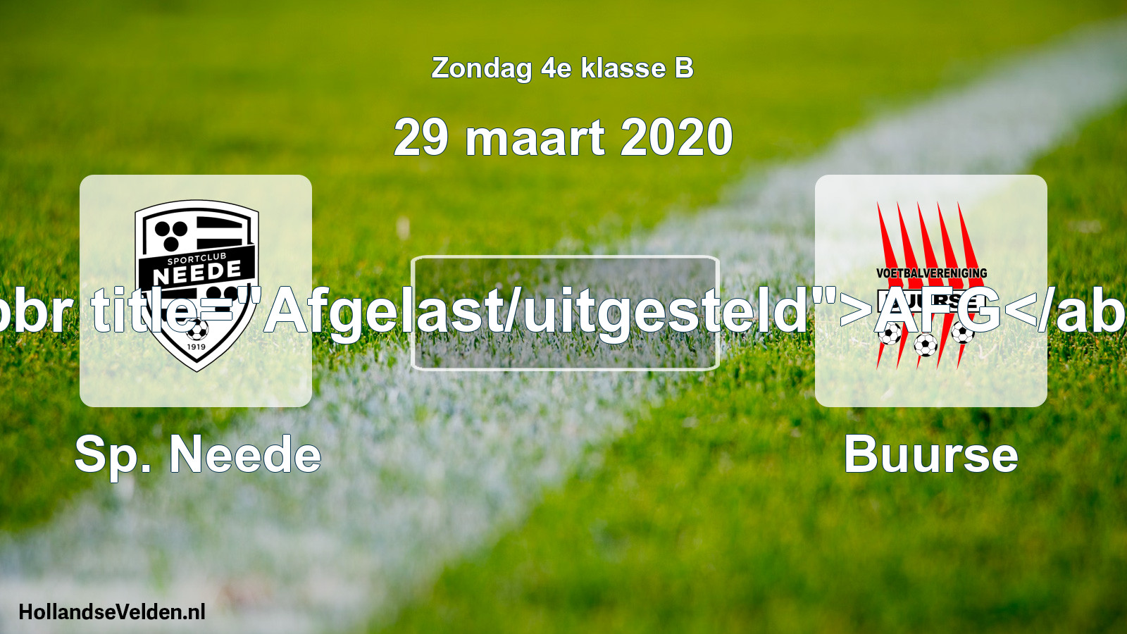 Scheduled Match: Sp. Neede - Buurse (29 March 2020)