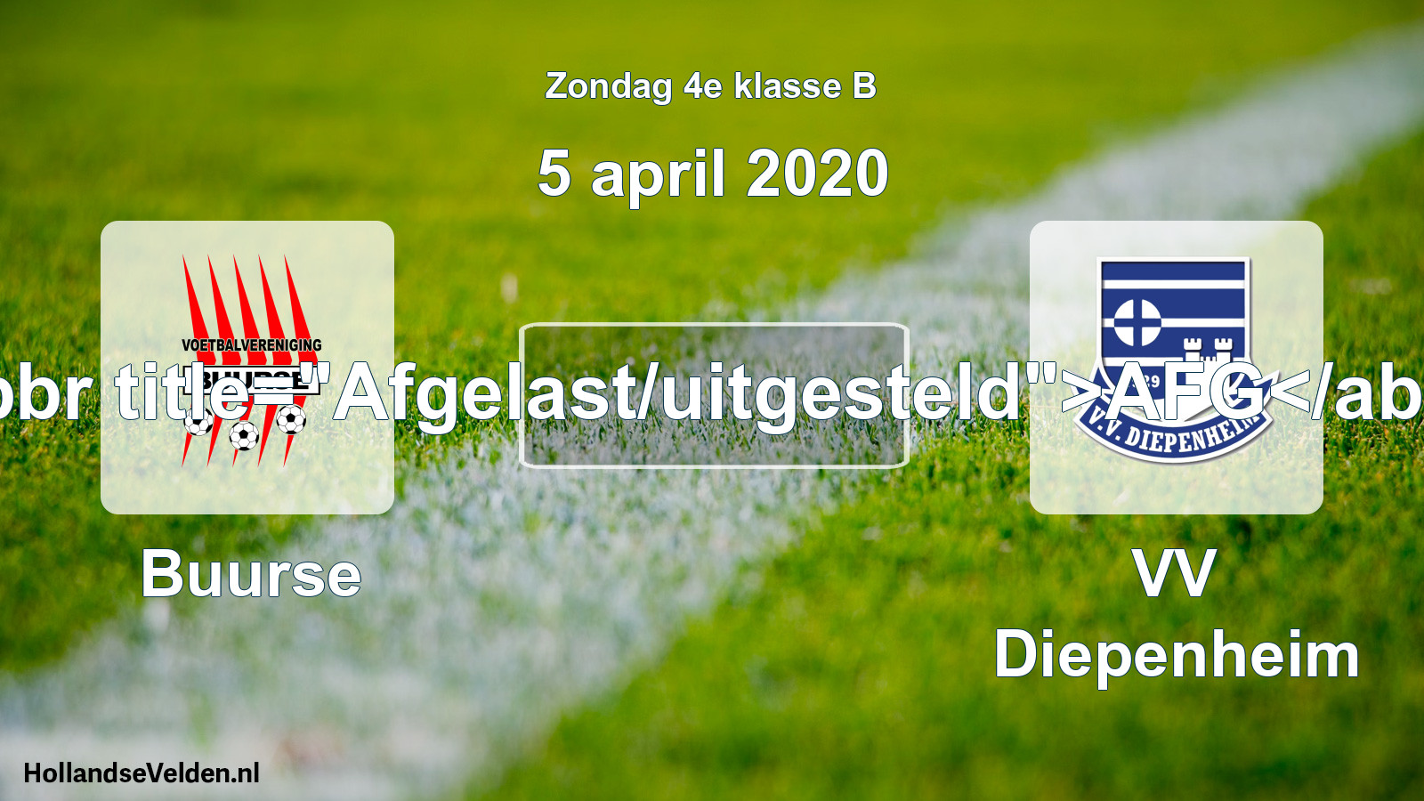 Scheduled Match: Buurse - VV Diepenheim (5 April 2020)