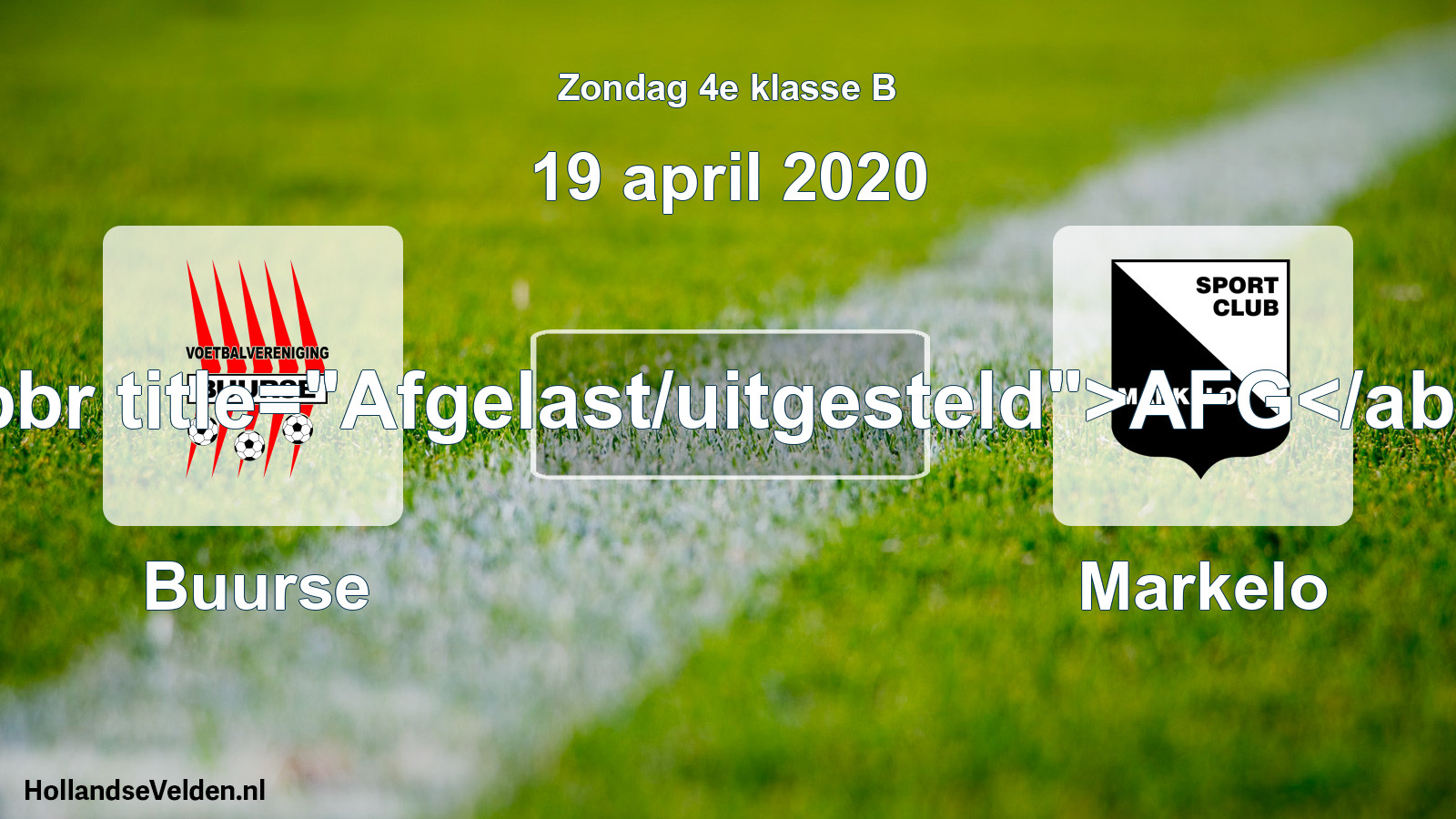Scheduled Match: Buurse - Markelo (19 April 2020)