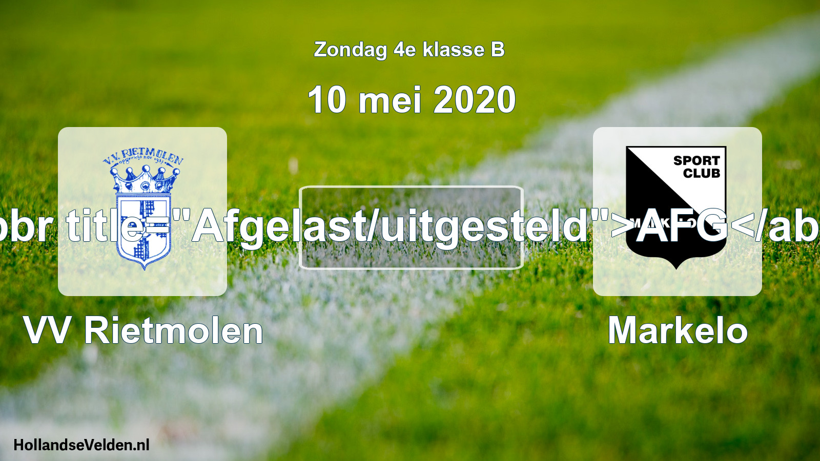 Scheduled Match: VV Rietmolen - Markelo (10 May 2020)