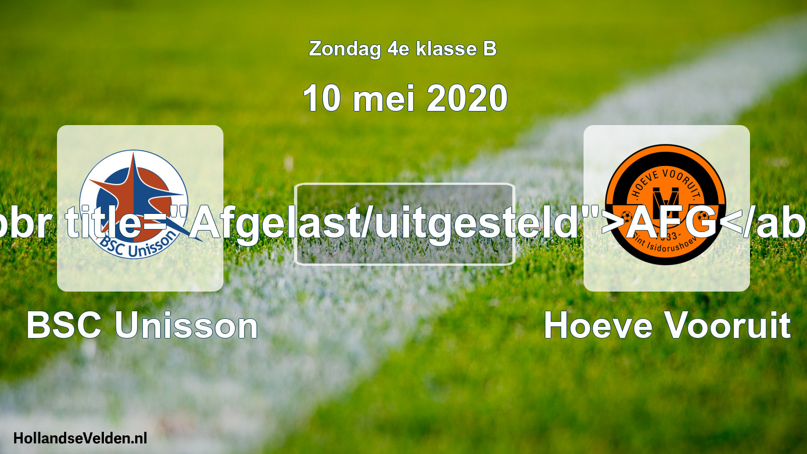 Scheduled Match: BSC Unisson - Hoeve Vooruit (10 May 2020)