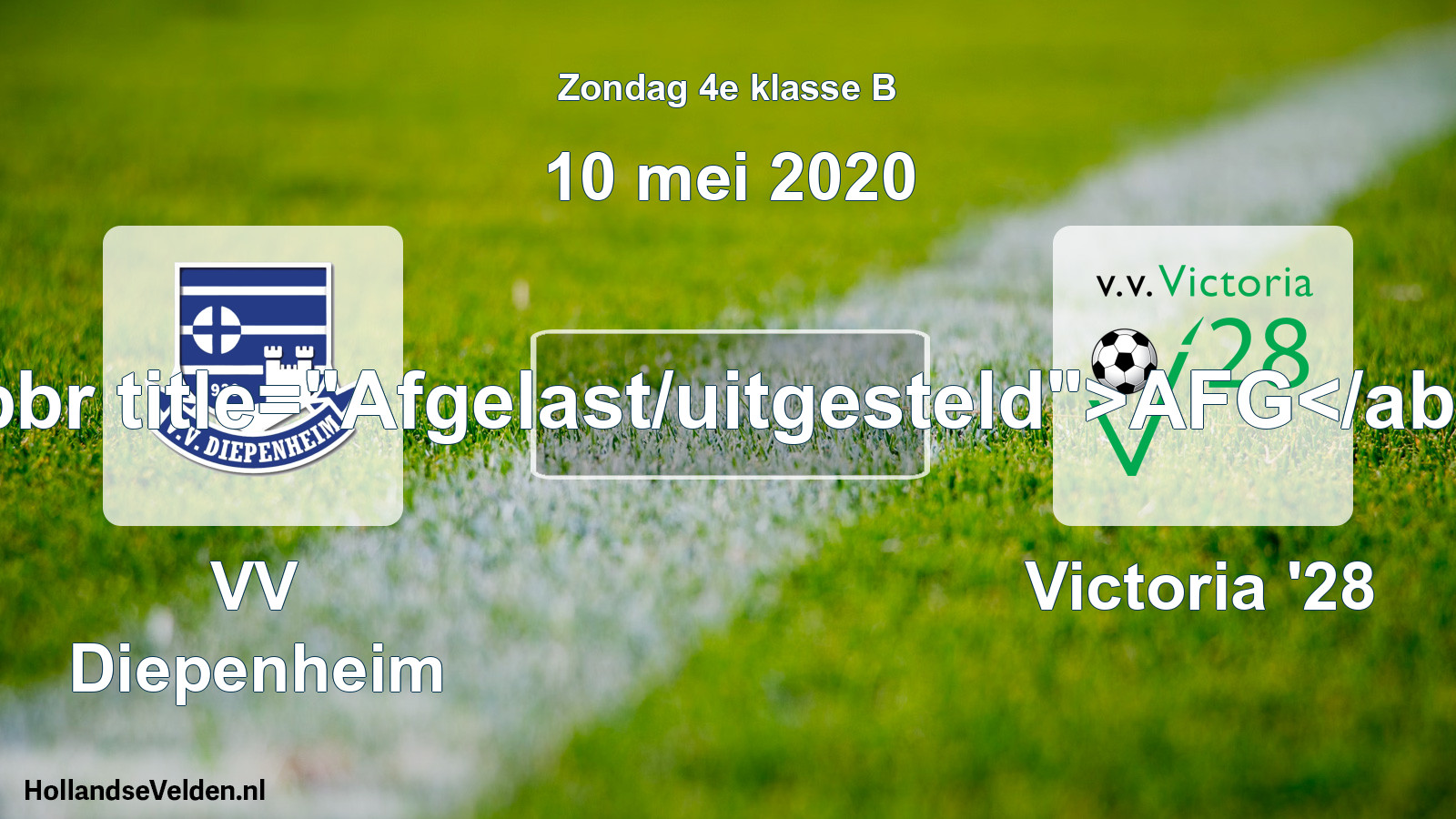 Scheduled Match: VV Diepenheim - Victoria '28 (10 May 2020)