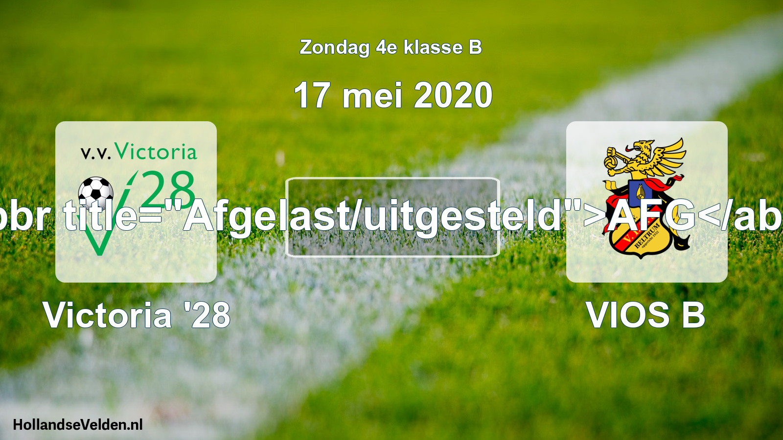 Scheduled Match: Victoria '28 - VIOS B (17 May 2020)