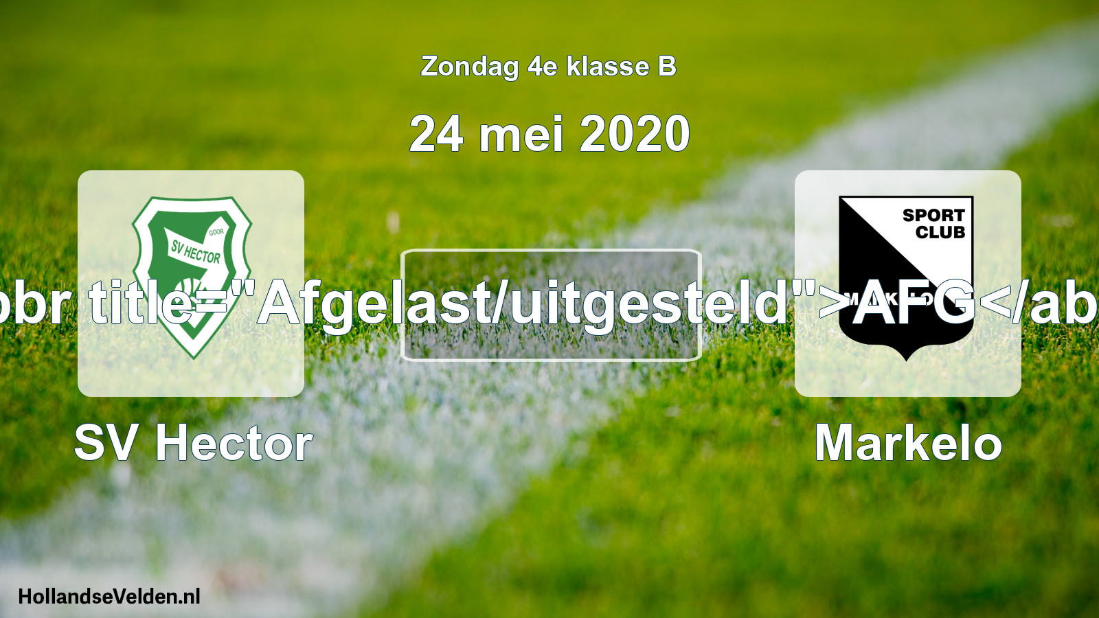 Scheduled Match: SV Hector - Markelo (24 May 2020)