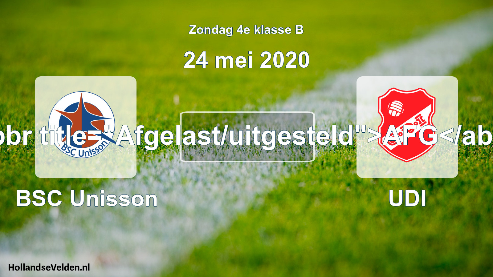 Scheduled Match: BSC Unisson - UDI (24 May 2020)