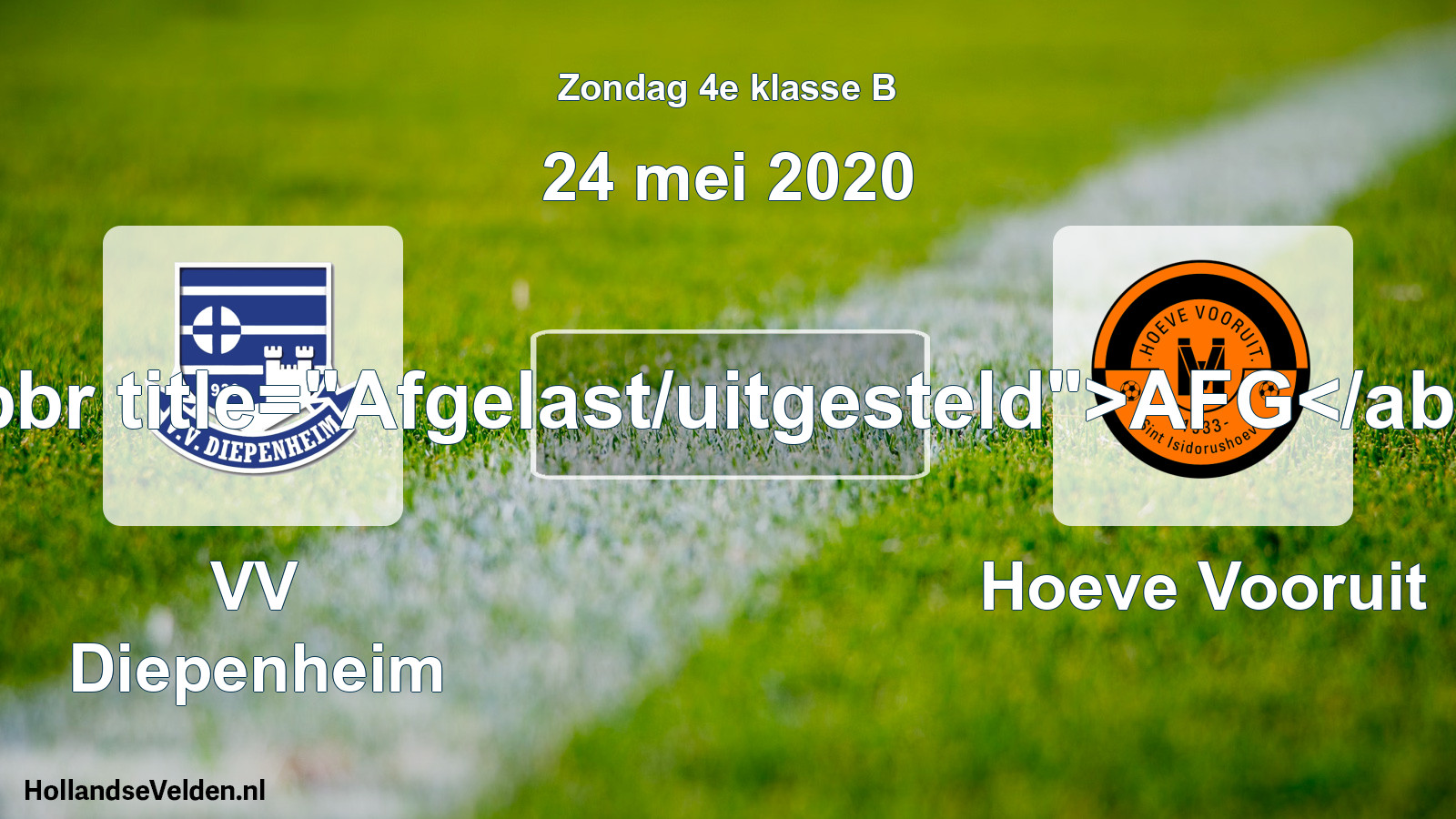 Scheduled Match: VV Diepenheim - Hoeve Vooruit (24 May 2020)
