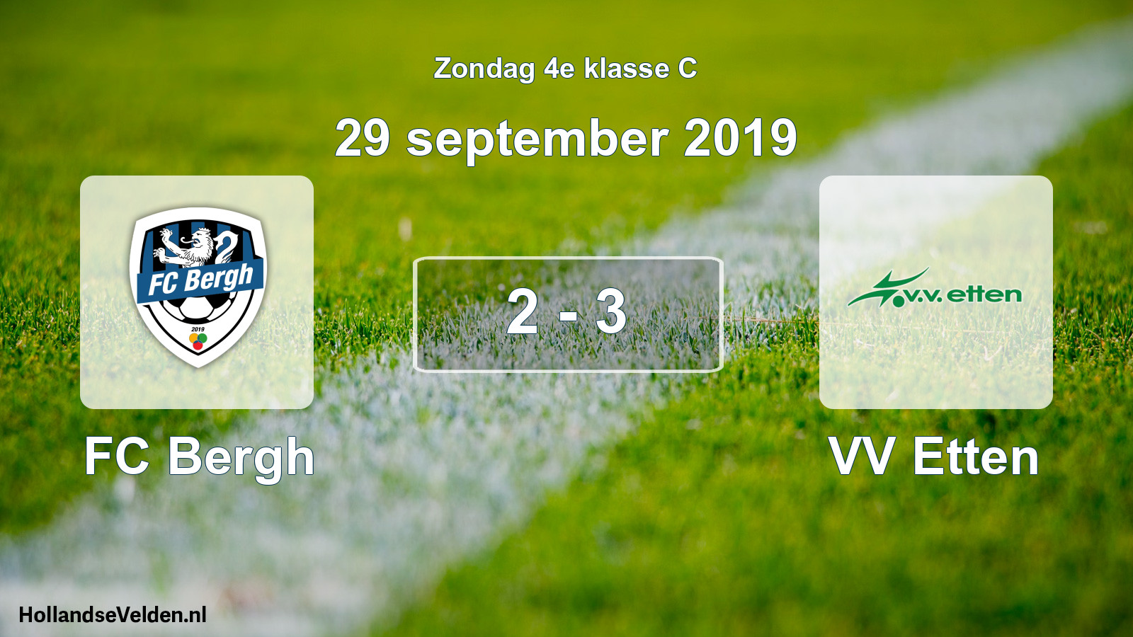 Total number of matches played: FC Bergh - VV Etten 2 - 3 (29 September 2019)