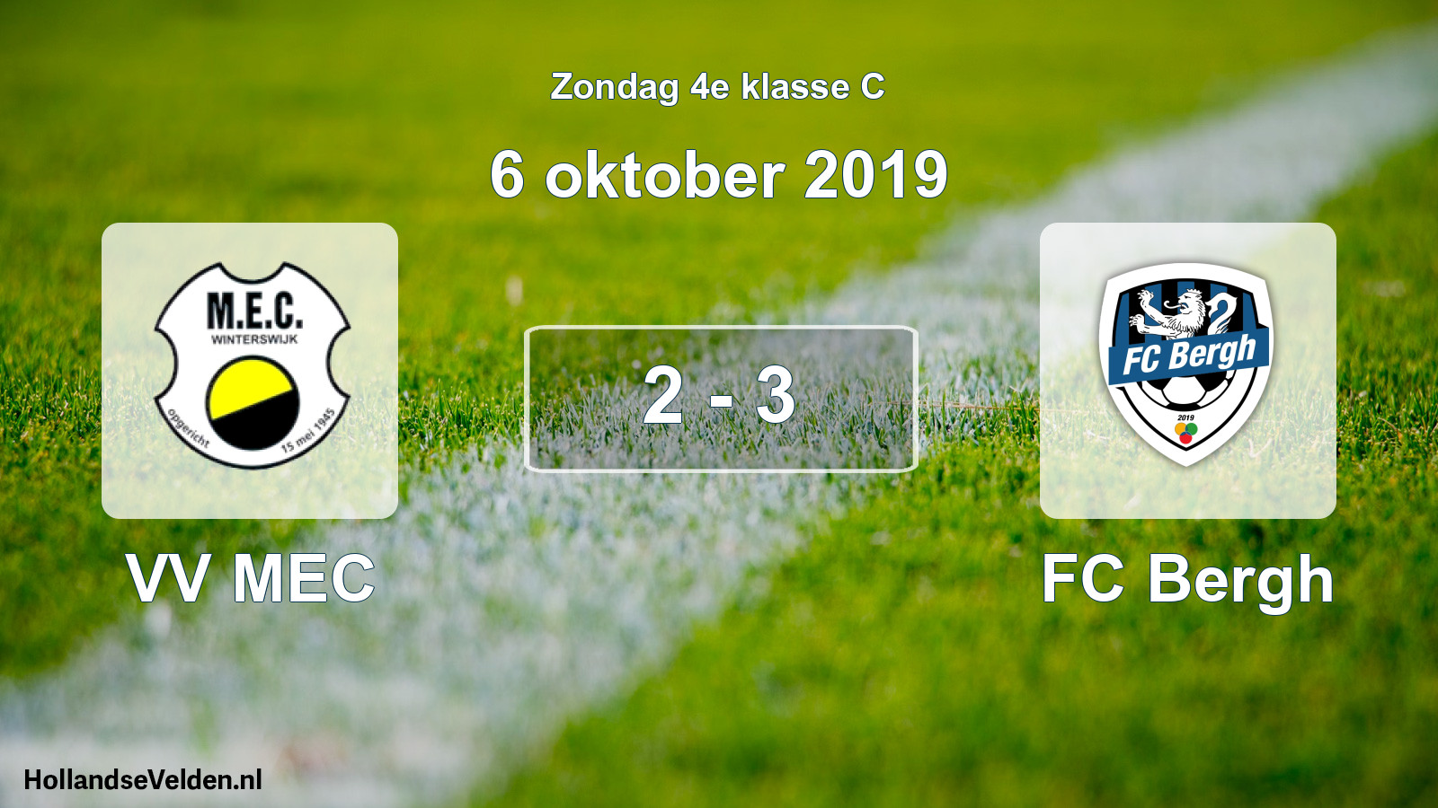 Total number of matches played: VV MEC - FC Bergh 2 - 3 (6 October 2019)