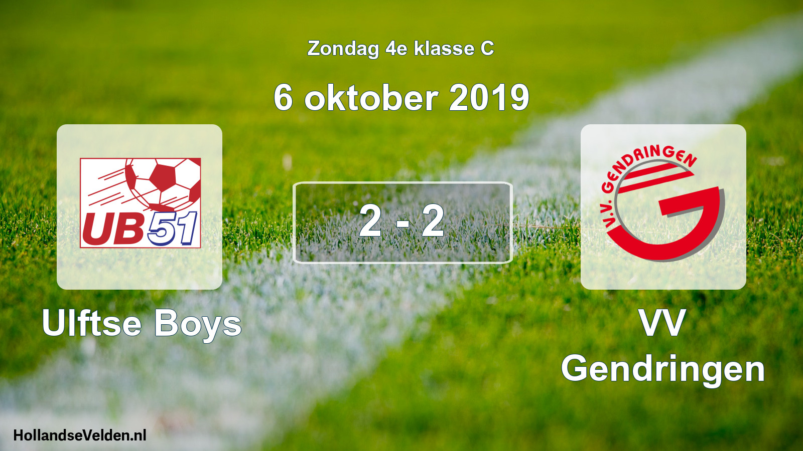 Total number of matches played: Ulftse Boys - VV Gendringen 2 - 2 (6 October 2019)
