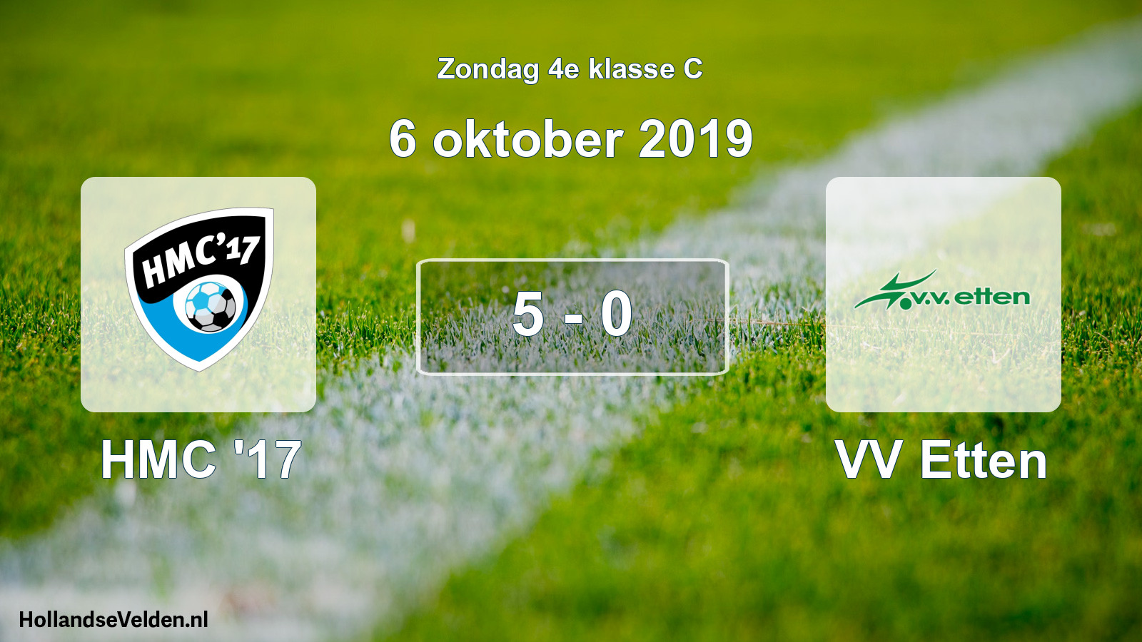 Total number of matches played: HMC '17 - VV Etten 5 - 0 (6 October 2019)