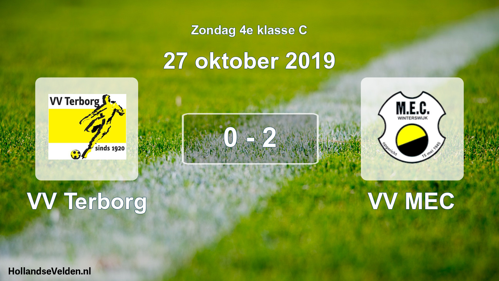 Total number of matches played: VV Terborg - VV MEC 0 - 2 (27 October 2019)