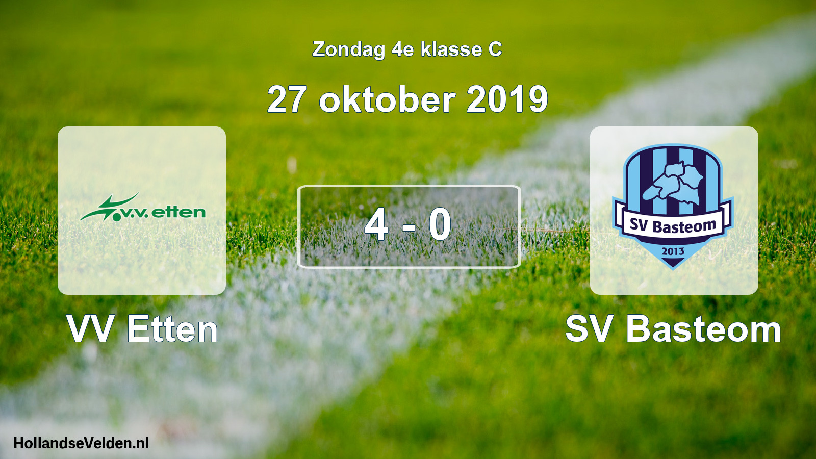 Total number of matches played: VV Etten - SV Basteom 4 - 0 (27 October 2019)
