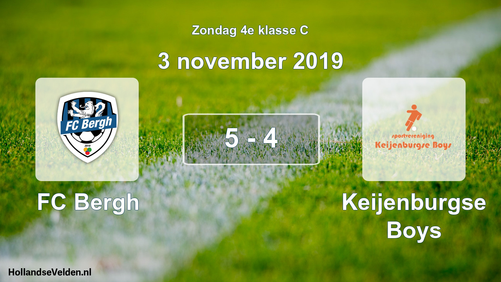 Total number of matches played: FC Bergh - Keijenburgse Boys 5 - 4 (3 November 2019)