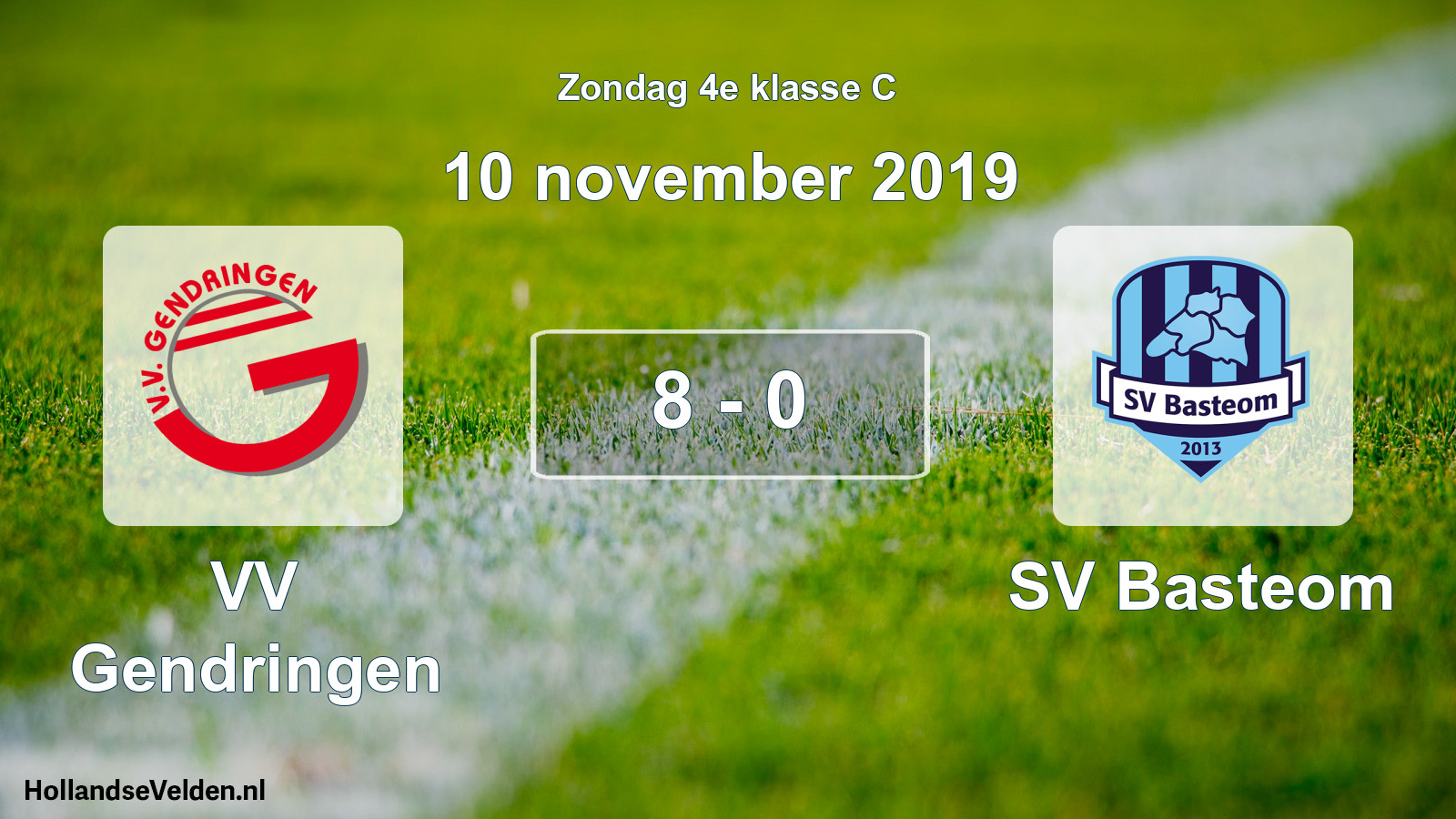 Total number of matches played: VV Gendringen - SV Basteom 8 - 0 (10 November 2019)