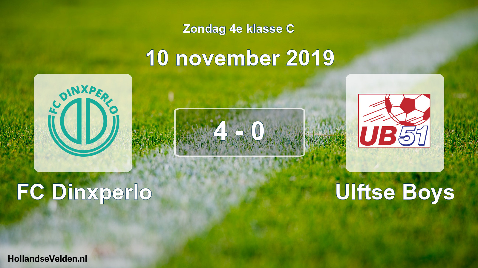 Total number of matches played: FC Dinxperlo - Ulftse Boys 4 - 0 (10 November 2019)