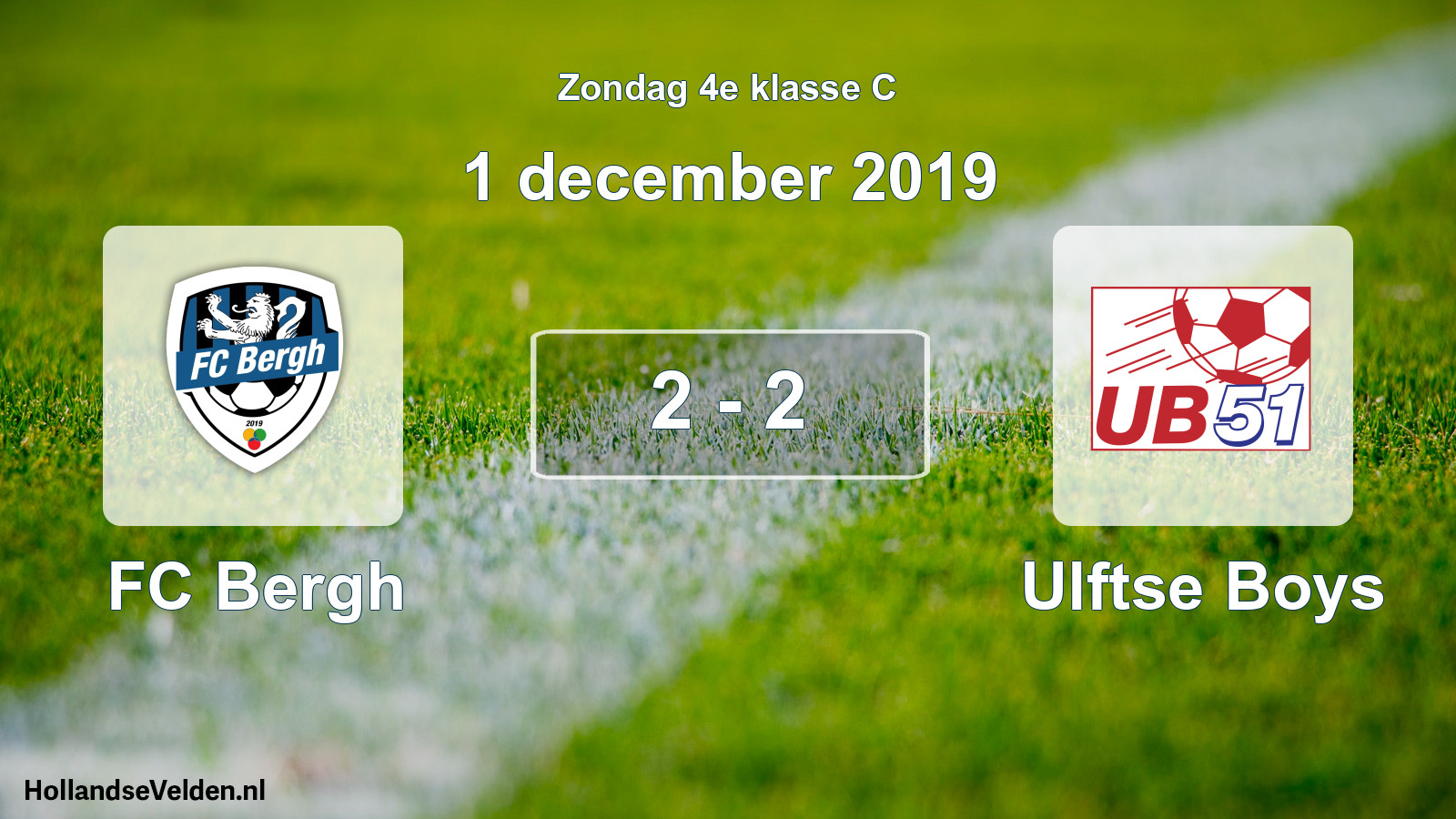 Total number of matches played: FC Bergh - Ulftse Boys 2 - 2 (1 December 2019)