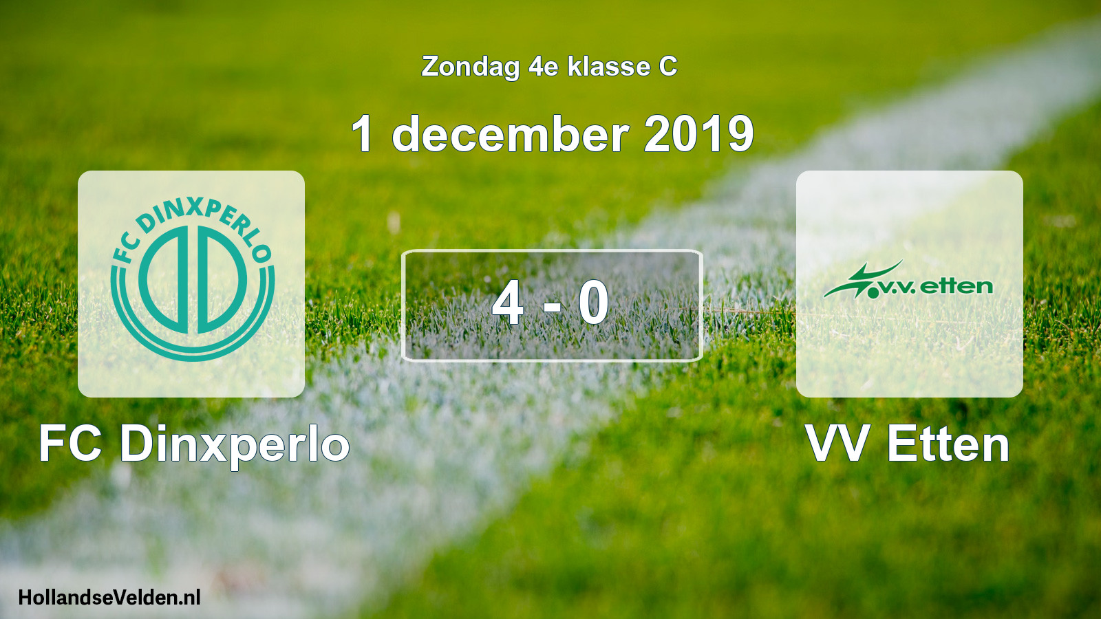 Total number of matches played: FC Dinxperlo - VV Etten 4 - 0 (1 December 2019)