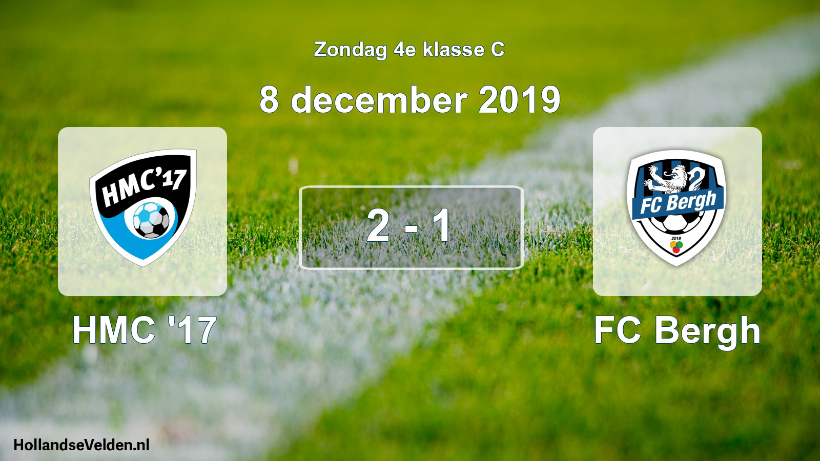 Total number of matches played: HMC '17 - FC Bergh 2 - 1 (8 December 2019)