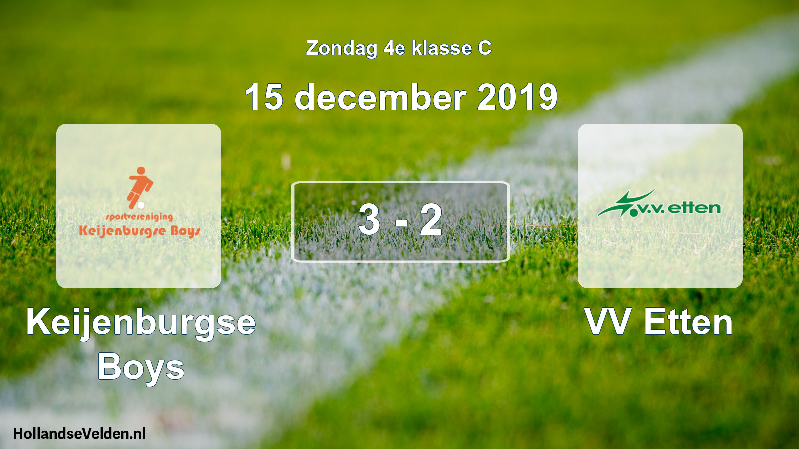 Total number of matches played: Keijenburgse Boys - VV Etten 3 - 2 (15 December 2019)
