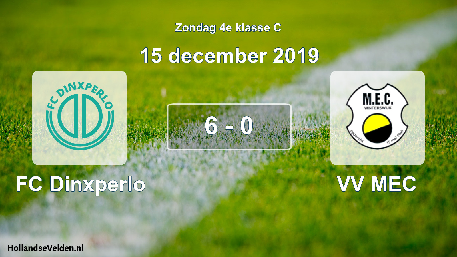 Total number of matches played: FC Dinxperlo - VV MEC 6 - 0 (15 December 2019)