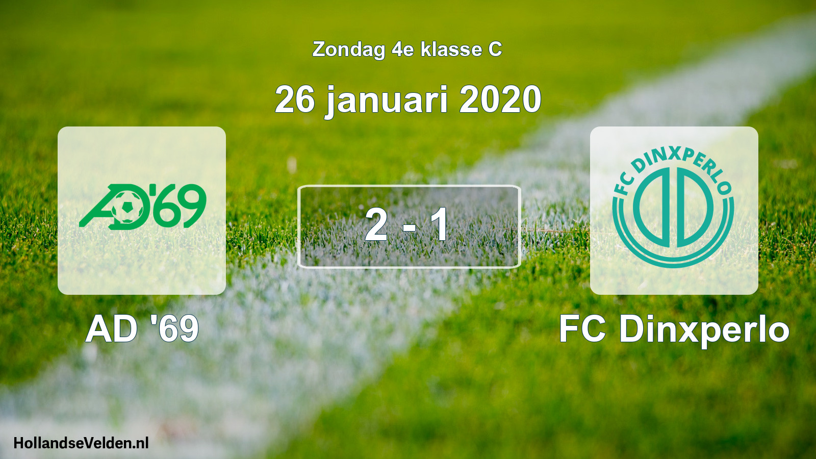 Total number of matches played: AD '69 - FC Dinxperlo 2 - 1 (26 January 2020)