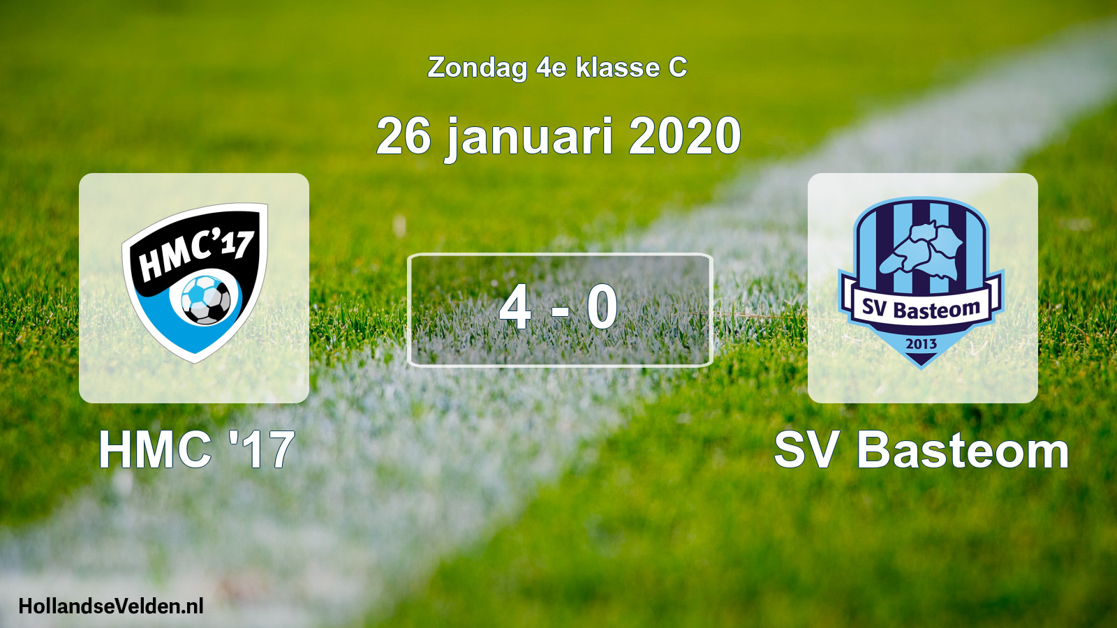Total number of matches played: HMC '17 - SV Basteom 4 - 0 (26 January 2020)