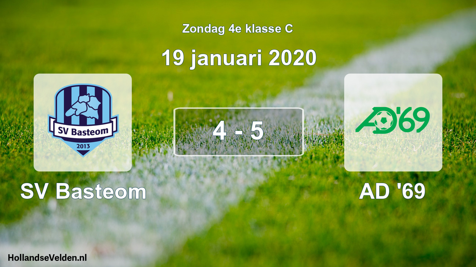 Total number of matches played: SV Basteom - AD '69 4 - 5 (19 January 2020)