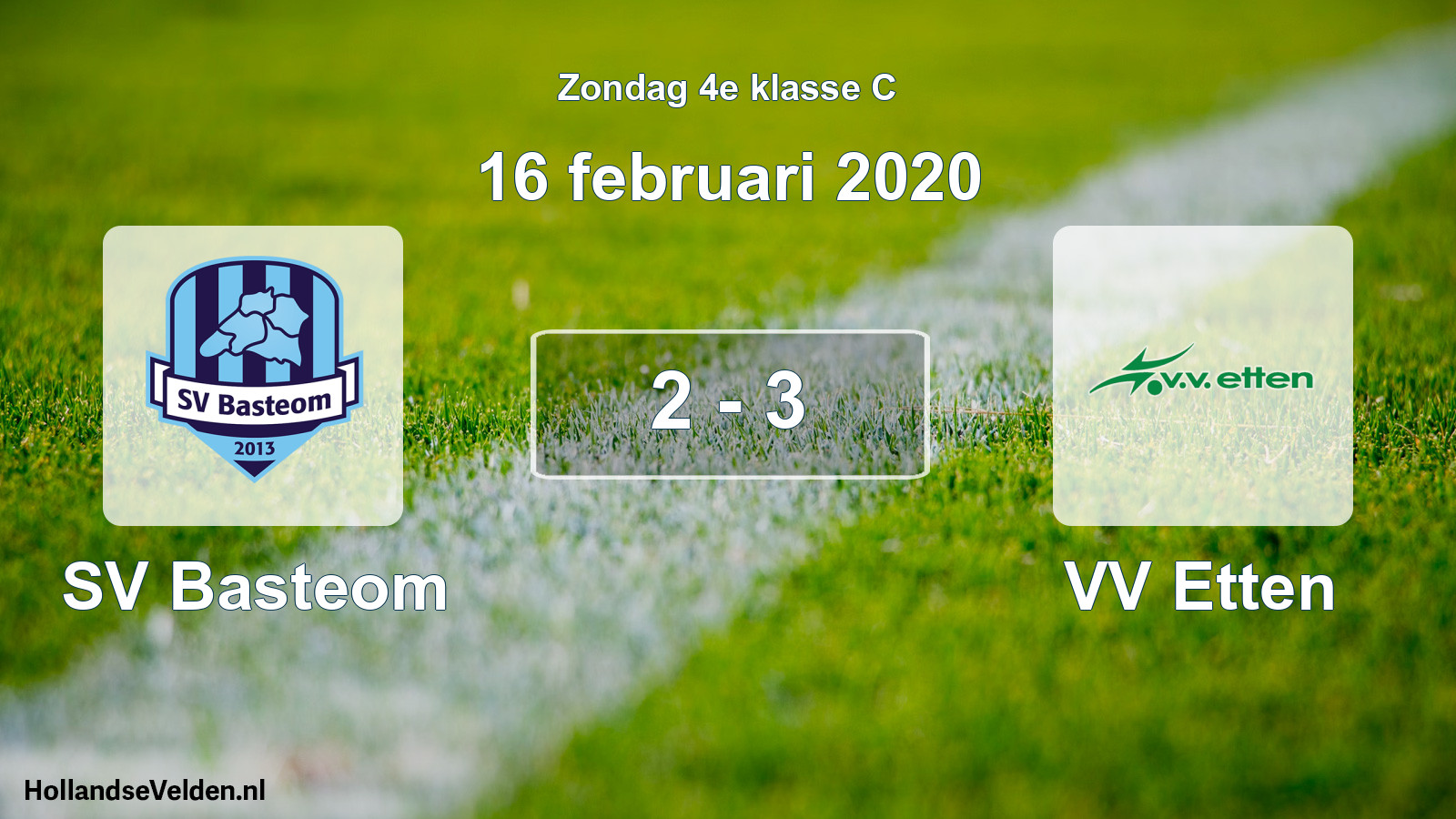 Total number of matches played: SV Basteom - VV Etten 2 - 3 (16 February 2020)
