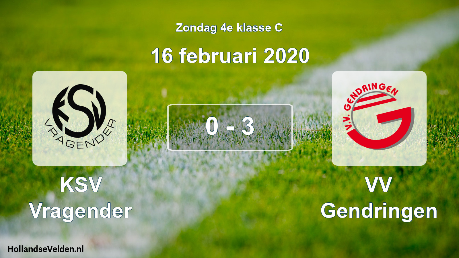 Total number of matches played: KSV Vragender - VV Gendringen 0 - 3 (16 February 2020)