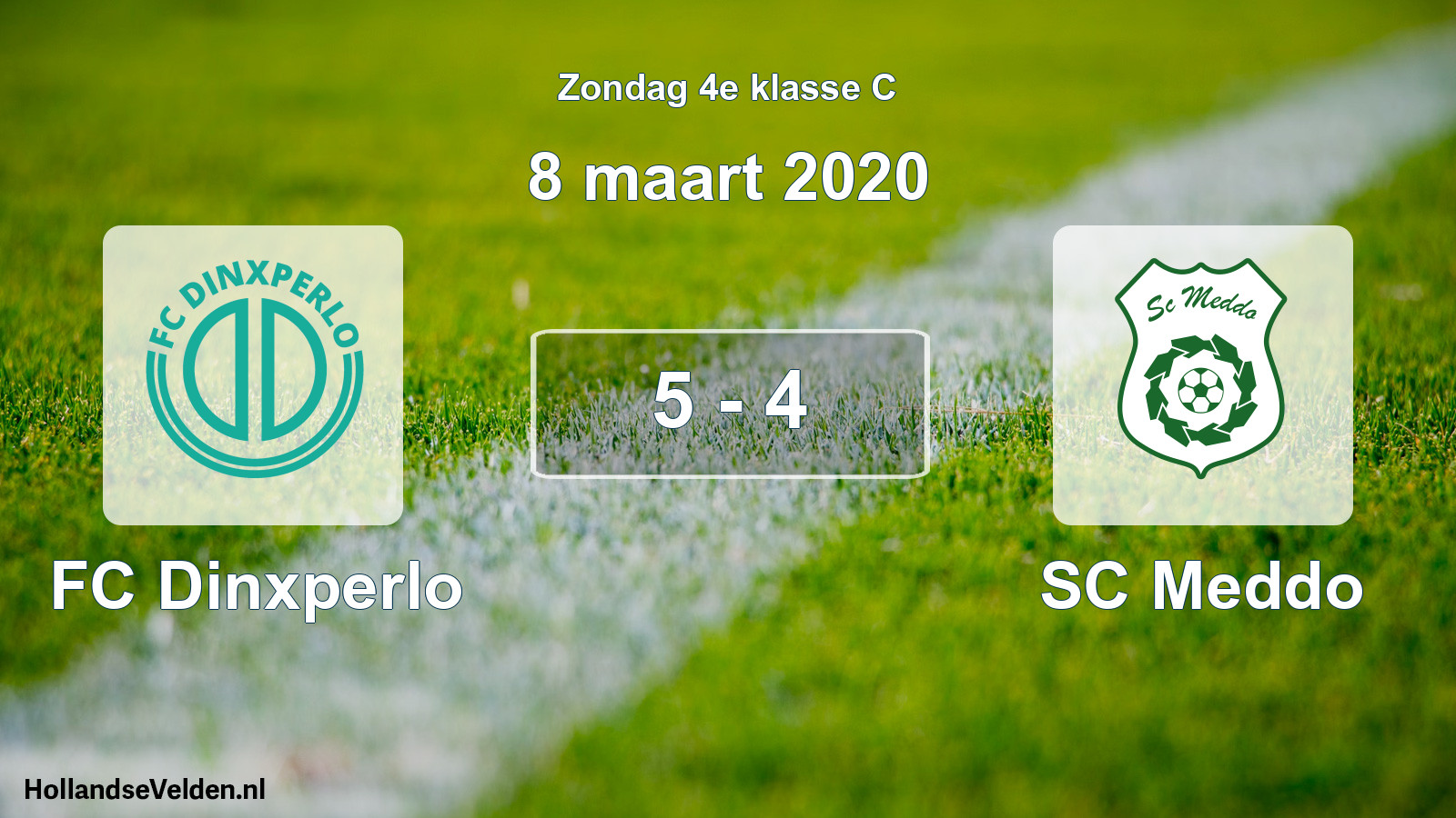 Total number of matches played: FC Dinxperlo - SC Meddo 5 - 4 (8 March 2020)