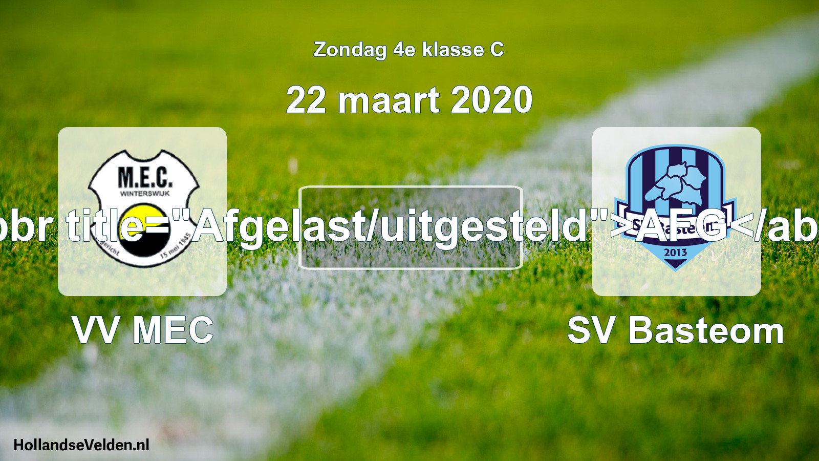Scheduled Match: VV MEC - SV Basteom (22 March 2020)