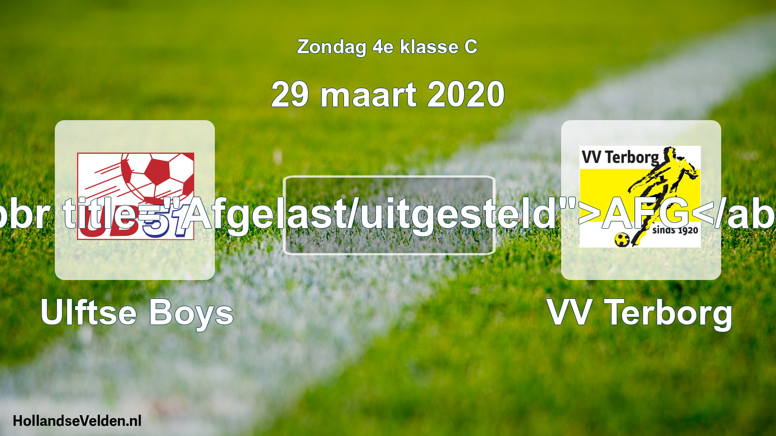 Scheduled Match: Ulftse Boys - VV Terborg (29 March 2020)