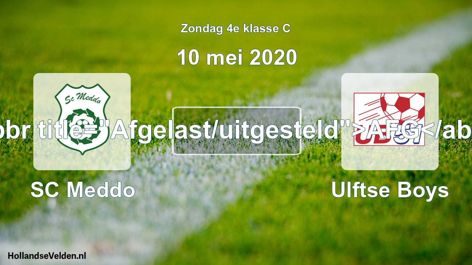 Scheduled Match: SC Meddo - Ulftse Boys (10 May 2020)