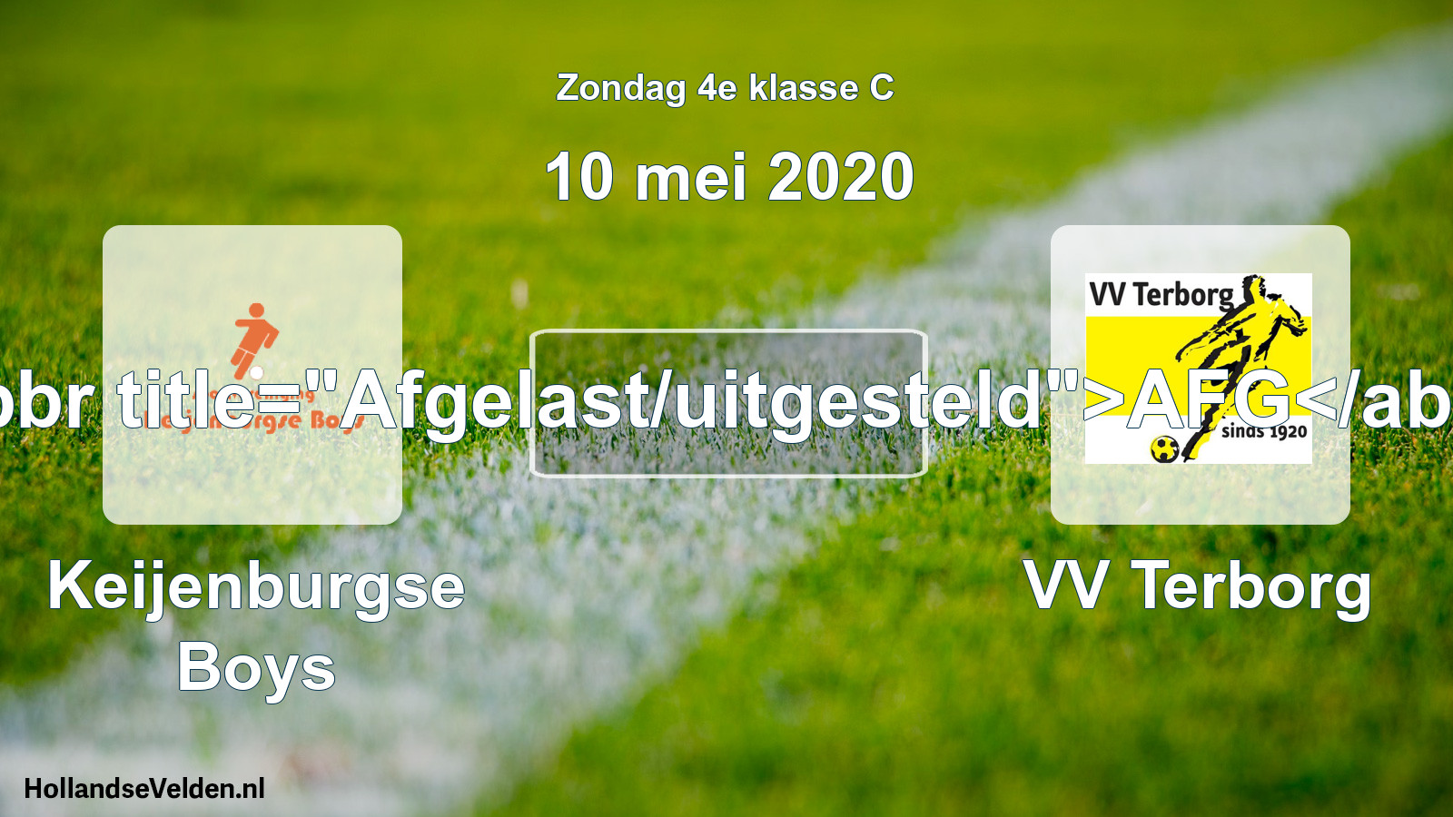 Scheduled Match: Keijenburgse Boys - VV Terborg (10 May 2020)