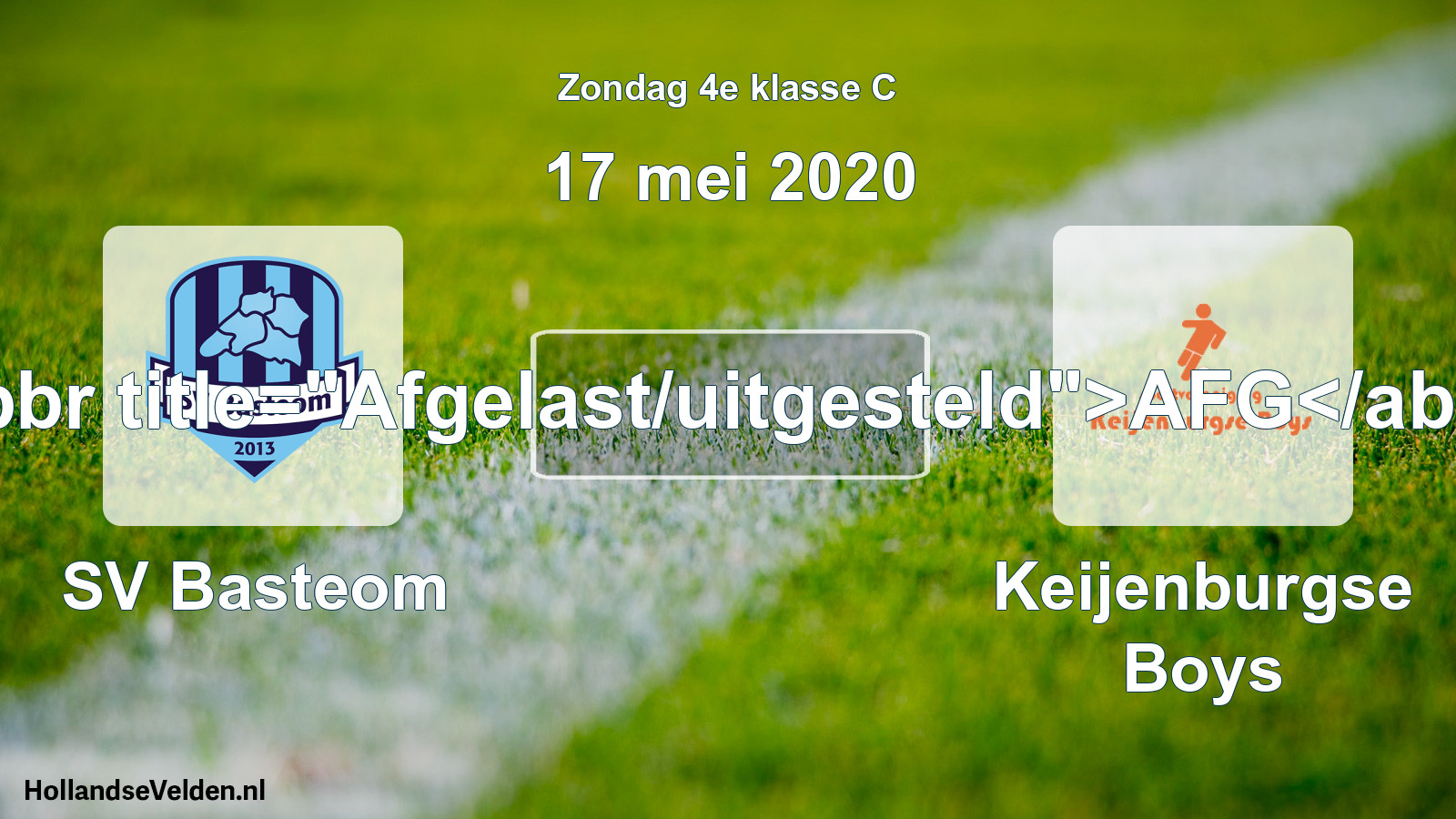 Scheduled Match: SV Basteom - Keijenburgse Boys (17 May 2020)