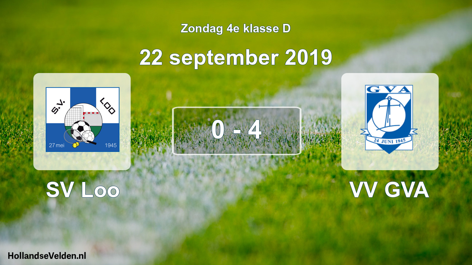 Total number of matches played: SV Loo - VV GVA 0 - 4 (22 September 2019)