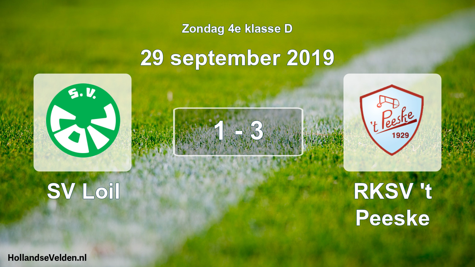Total number of matches played: SV Loil - RKSV 't Peeske 1 - 3 (29 September 2019)