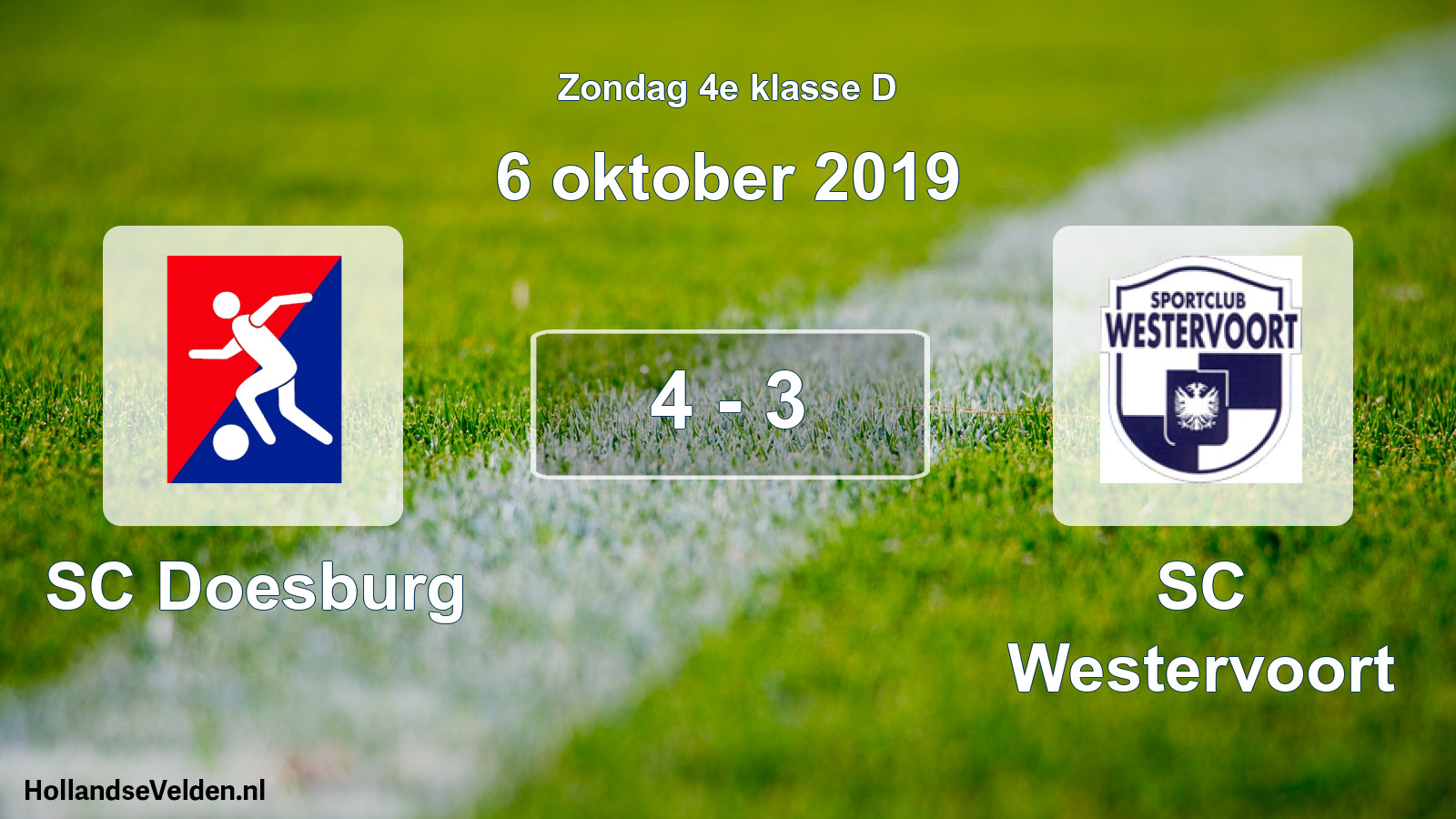 Total number of matches played: SC Doesburg - SC Westervoort 4 - 3 (6 October 2019)