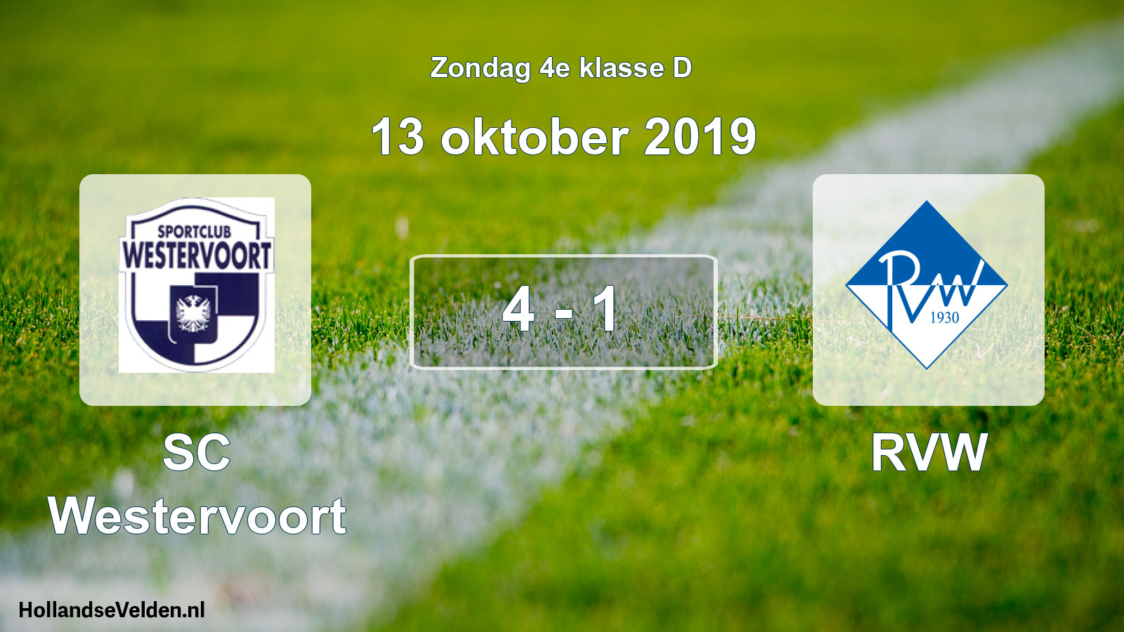 Total number of matches played: SC Westervoort - RVW 4 - 1 (13 October 2019)