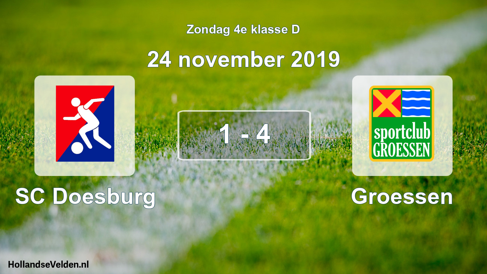 Total number of matches played: SC Doesburg - Groessen 1 - 4 (24 November 2019)