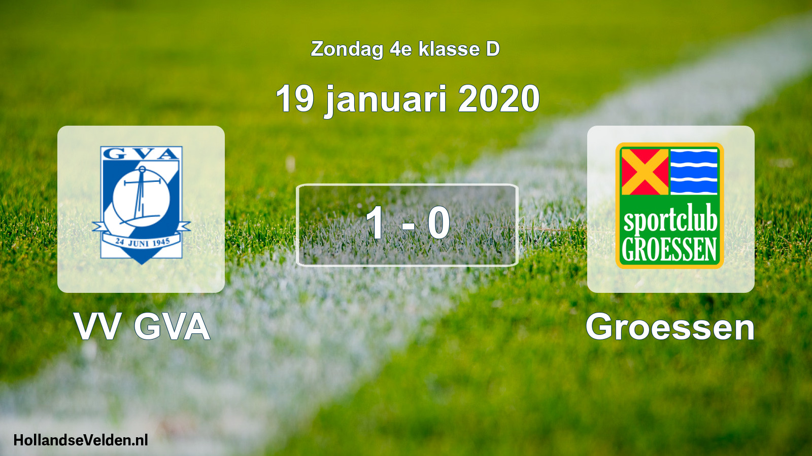 Total number of matches played: VV GVA - Groessen 1 - 0 (19 January 2020)