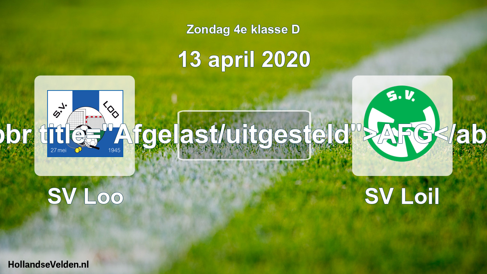 Scheduled Match: SV Loo - SV Loil (13 April 2020)