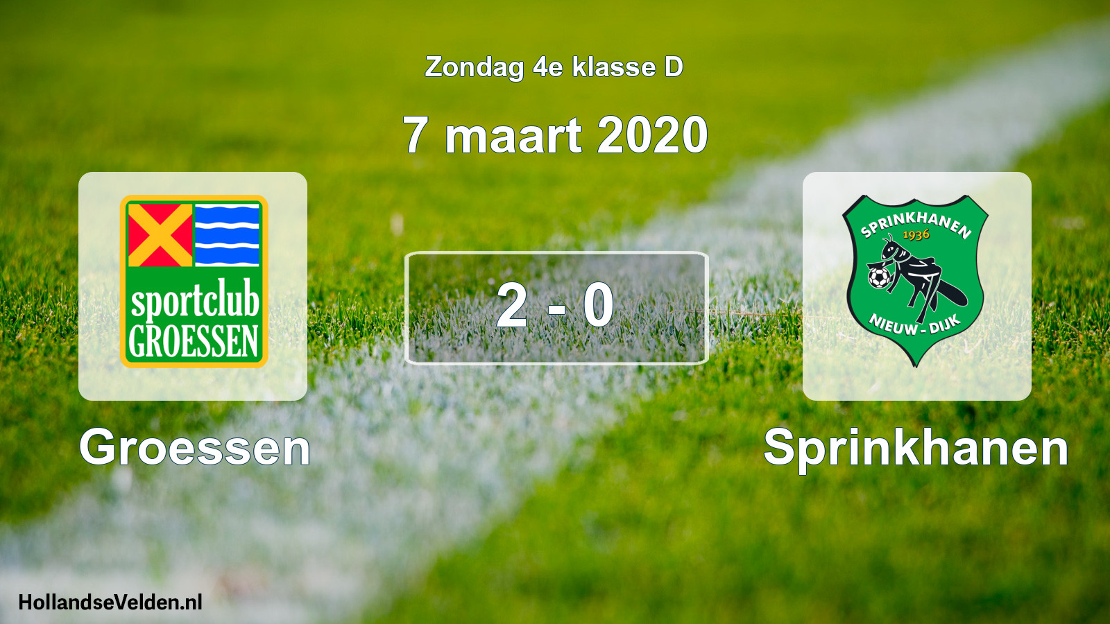 Total number of matches played: Groessen - Sprinkhanen 2 - 0 (7 March 2020)