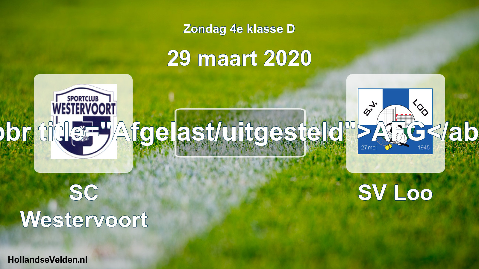 Scheduled Match: SC Westervoort - SV Loo (29 March 2020)