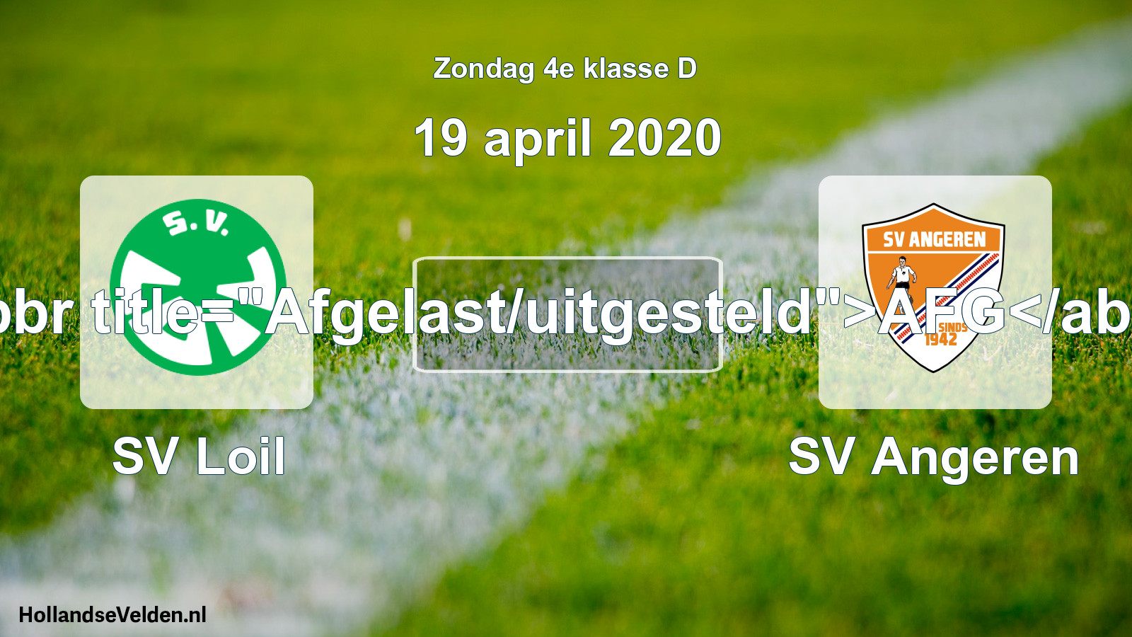 Scheduled Match: SV Loil - SV Angeren (19 April 2020)