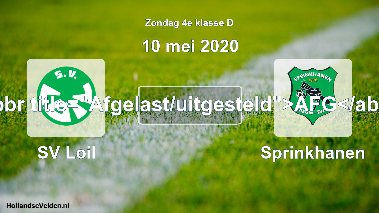 Scheduled Match: SV Loil - Sprinkhanen (10 May 2020)