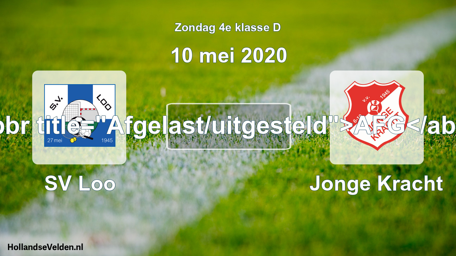 Scheduled Match: SV Loo - Jonge Kracht (10 May 2020)